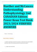 BEST REVIEW Huether and McCances Understanding Pathophysiology 2nd CANADIAN Edition Power Kean Test Bank 2023/2024 VERIFIED ANSWERS 