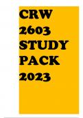 CRW2603 STUDY & EXAM PACK 2023
