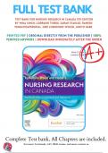 Test Bank  LoBiondo-Wood and Haber's Nursing Research in Canada Methods Critical Appraisal and Utilization 5th Edition (Singh, 2022) Chapter 1-21 | All Chapters