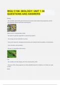 WGU C190- BIOLOGY UNIT 1 |28 QUESTIONS AND ANSWERS