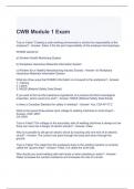 CWB Module 1 Exam with complete solutions