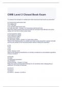 CWB Level 2 Closed Book Exam with complete solutions