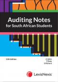 Auditing Notes for South African Students 11th Edition 