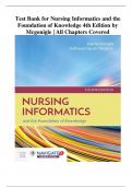 Test Bank for Nursing Informatics and the Foundation of Knowledge 4th Edition by Mcgonigle | All Chapters Covered