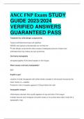BEST ANSWERS ANCC FNP Exam STUDY GUIDE 2023/2024 VERIFIED ANSWERS GUARANTEED PASS 