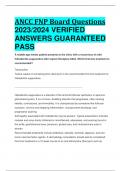 ACTUAL ANCC FNP Board Questions 2023/2024 VERIFIED ANSWERS GUARANTEED PASS  