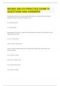 NEURO 300-375 PRACTICE EXAM |76 QUESTIONS AND ANSWERS.