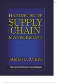 HANDBOOK OF SUPPLY CHAIN MANAGEMENT: JAMES B. AYERS 