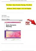 TEST BANK - Basic Geriatric Nursing, 7th Edition By Patricia A. Williams, All Chapters 1 - 20, Complete Newest Version