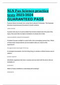 BEST ANSWERS NLN Pax Science practice tests 2023/2024  GUARANTEED PASS