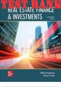 TEST BANK for Real Estate Finance & Investments, 17th Edition ISBN10: 1260734307 | ISBN13: 9781260734300 By William Brueggeman and Jeffrey Fisher