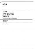 AQA GCSE MATHEMATICS Higher Tier Paper 3 8300/3H Calculator Mark scheme June 2023