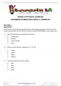 Grade 10 Physical Science (PS) (Chemistry) November Paper 2 and Memo - 2023