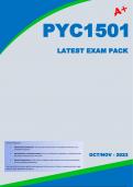 PYC1501 Latest Exam Pack (2023) - Oct/Nov [A+]