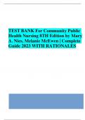 BEST REVIEW TEST BANK For Community Public Health Nursing 8TH Edition by Mary A. Nies, Melanie McEwen | Complete Guide 2023 WITH RATIONALES 