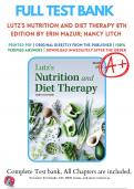Test Bank for Lutz's Nutrition and Diet Therapy 8th Edition by Erin E. Mazur