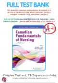 Test Bank for Canadian Fundamentals of Nursing, 6th Edition| Test Bank for Canadian Fundamentals of Nursing 6th Edition by Potter| 9781771721134 |Chapter 1-48 | All Chapters with Answers and Rationals