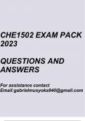 General Chemistry IB(CHE1502 Exam pack 2023)