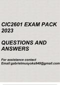 CIC2601 Exam pack 2023