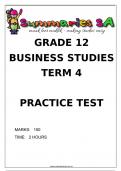 Grade 12 Business Studies (BS) November Paper 1 and Memo - 2023
