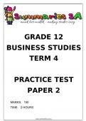 Grade 12 Business Studies (BS) November Paper 2 and Memo - 2023