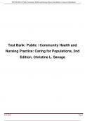 TEST BANK for Public Community Health and Nursing Practice 2nd Edition. Caring for Populations. ISBN-. (All 22 Chapters) A+