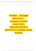 WB4081 – 2023/2024  POSTTEST – NURSING HOME INFECTION PREVENTIONIST TRAINING COURSE (WEBBASED)