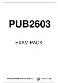 PUB2603 EXAM PACK 2023