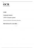 OCR GCSE (9–1) Computer Science J277/01 JUNE 2023 MARK SCHEME: Computer Systems
