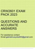 CRW2601 Exam pack 2023