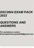 Financial Modelling(DSC2604 Exam pack 2023)