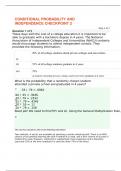 MAT 202 CONDITIONAL PROBABILITY AND INDEPENDENCE CHECKPOINT 2 (Straighterline)