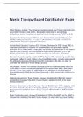 Music Therapy Board Certification Exam Questions and Answers