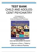 TEST BANK / Study Guide For: Child and Adolescent Psychiatry- A Companion to Dulcan’s Textbook of Child and Adolescent Psychiatry