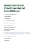 Secure Comprehensive Clinical Simulation SAE (Form 2020) exam
