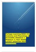 Portage Learning BIOD 151 Anatomy and Physiology 1 ACTUAL EXAMS (MODULE 1 - MODULE 7) TEST BANK LATEST BRAND NEW QUESTIONS 2023