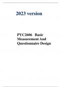 2023 version PYC2606 Basic Measurement And Questionnaire Design