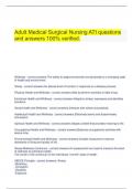   Adult Medical Surgical Nursing ATI questions and answers 100% verified.