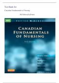Test Bank for Canadian Fundamentals of Nursing,  1st ,5th  & 7th Edition| by Potter 