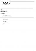 AQA AS BUSINESS  7131/1  Paper 1  Business 1 Mark scheme  June 2023 Version: 1.0 Final 
