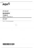 AQA A level BUSINESS Paper 2 (7132/2)Business 2 Mark scheme June 2023