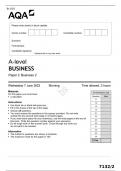 AQA A Level BUSINESS Paper 2 (7132/2)Business 2 QUESTION PAPER June 2023
