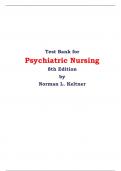 Test Bank For Psychiatric Nursing 8th Edition by Norman L. Keltner 