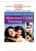 TEST BANK FOR MCKINNEY EVOLVE RESOURCES FOR MATERNAL-CHILD NURSING 5TH EDITION MCKINNEY, JAMES, MURRAY, NELSON, ASHWILL |All Chapters, Complete Q & A, Latest|