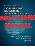 SOLUTIONS MANUAL for Dopants and Defects in Semiconductors 2nd Edition by Matthew McCluskey, Eugene Haller and Eugene Haller ISBN 9781351977975 (All Chapters 1-12)