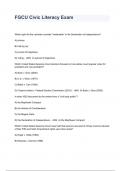 FGCU Civic Literacy Exam Questions And Answers 