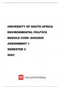 Exam (elaborations) Environmental politics  (GGH2605) 