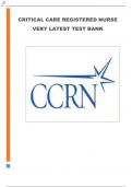 TEST BANK for ADULT CCRN/PCCN EXAM QUESTIONS /CERTIFICATION PRACTICE TEST WITH COMPLETE ANSWERS GRADED A+