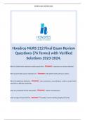 Hondros NURS 212 Final Exam Review Questions (76 Terms) with Verified Solutions 2023-2024.