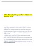 HOSA Pathophysiology questions and answers latest top score.